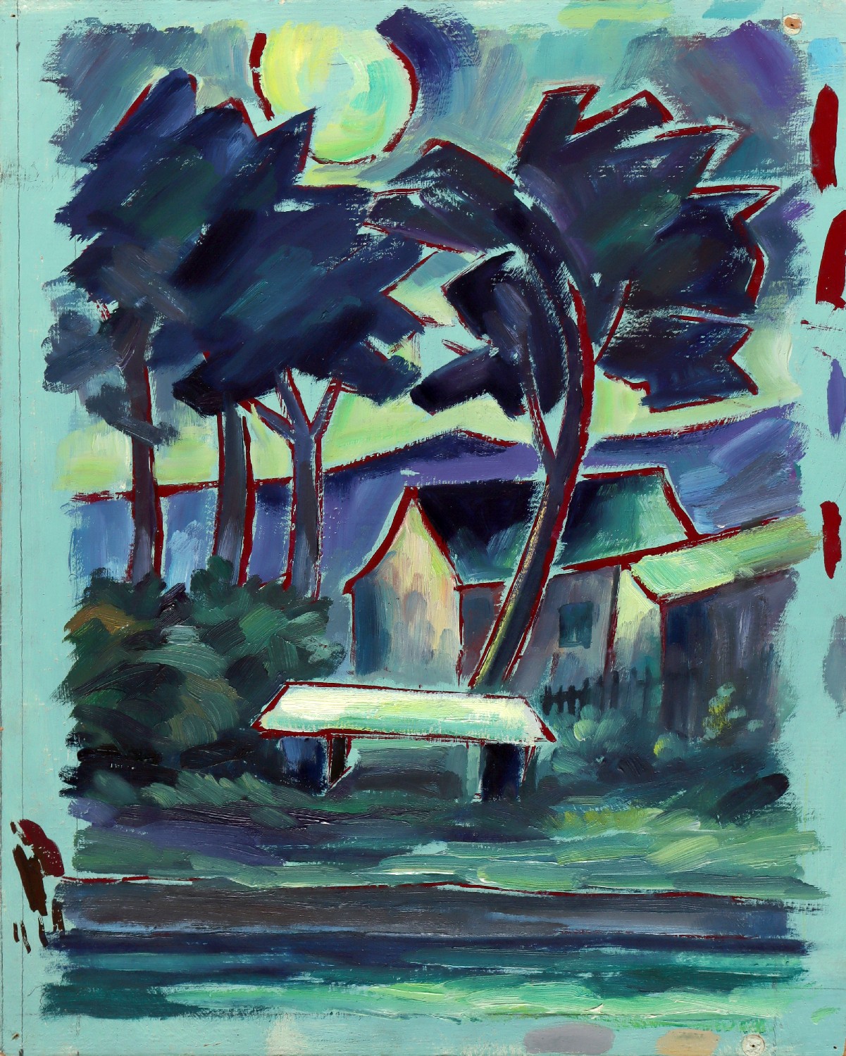 Kurt Teubner, Bank im Mondschein